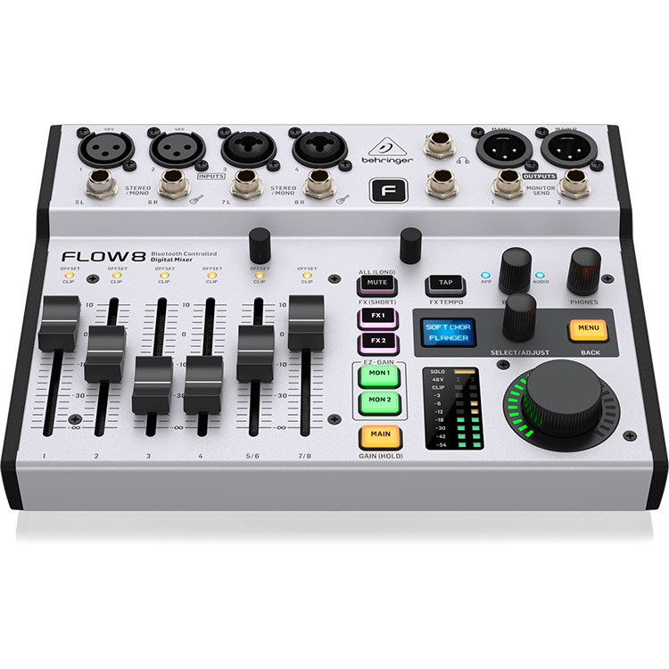 BEHRINGER FLOW 8 八軌藍芽數位混音MIDI控制器 -USB錄音介面/原廠公司貨