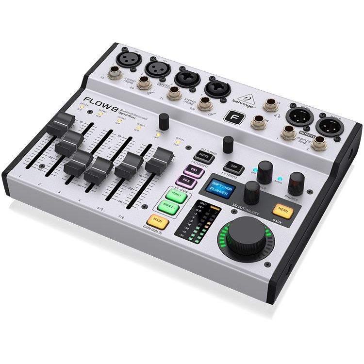 BEHRINGER FLOW 8 八軌藍芽數位混音MIDI控制器 -USB錄音介面/原廠公司貨