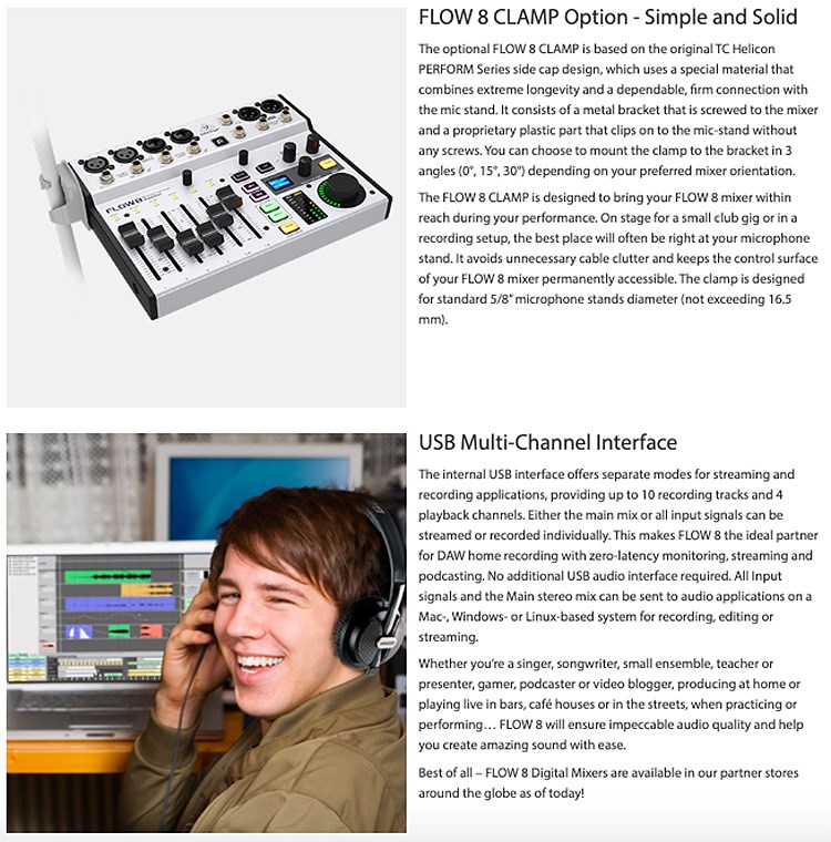 BEHRINGER FLOW 8 八軌藍芽數位混音MIDI控制器 -USB錄音介面/原廠公司貨
