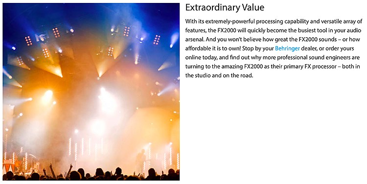 BEHRINGER FX2000 高性能3D多功能效果器MIDI控制台/原廠公司貨
