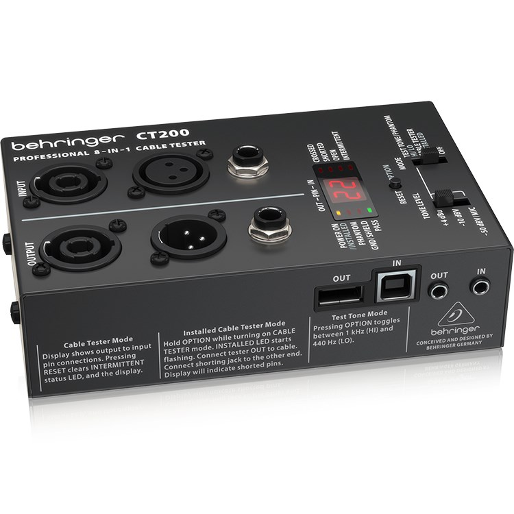 BEHRINGER CT200 8-in-1測線器/線材測試 線路測試 導線測試/原廠公司貨