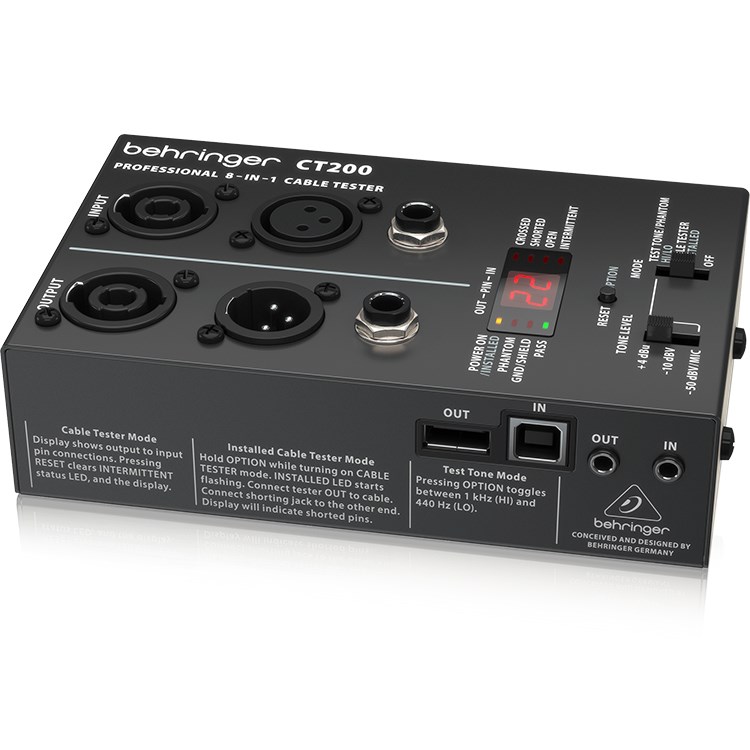 BEHRINGER CT200 8-in-1測線器/線材測試 線路測試 導線測試/原廠公司貨