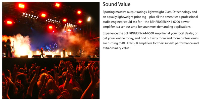 BEHRINGER NX4-6000 專業4通道輕量後級擴大機/6000瓦立體聲功率放大器/D類技術/原廠公司貨