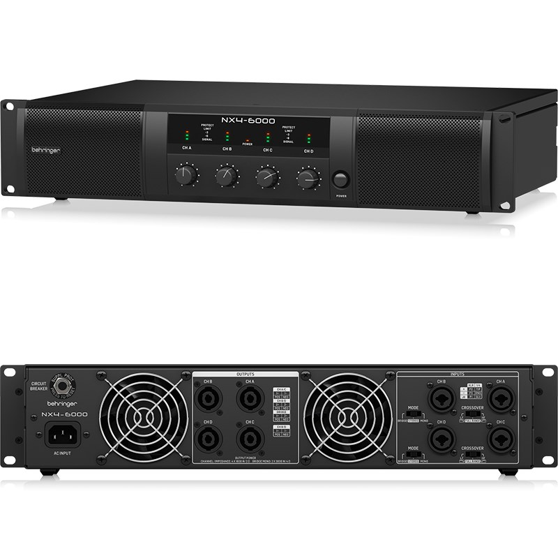 BEHRINGER NX4-6000 專業4通道輕量後級擴大機/6000瓦立體聲功率放大器/D類技術/原廠公司貨
