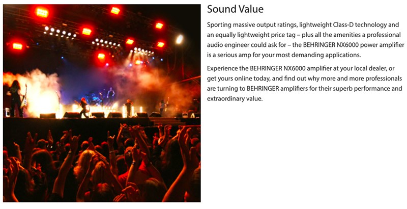 BEHRINGER NX6000 專業4通道輕量後級擴大機/6000瓦立體聲功率放大器/D類技術/原廠公司貨