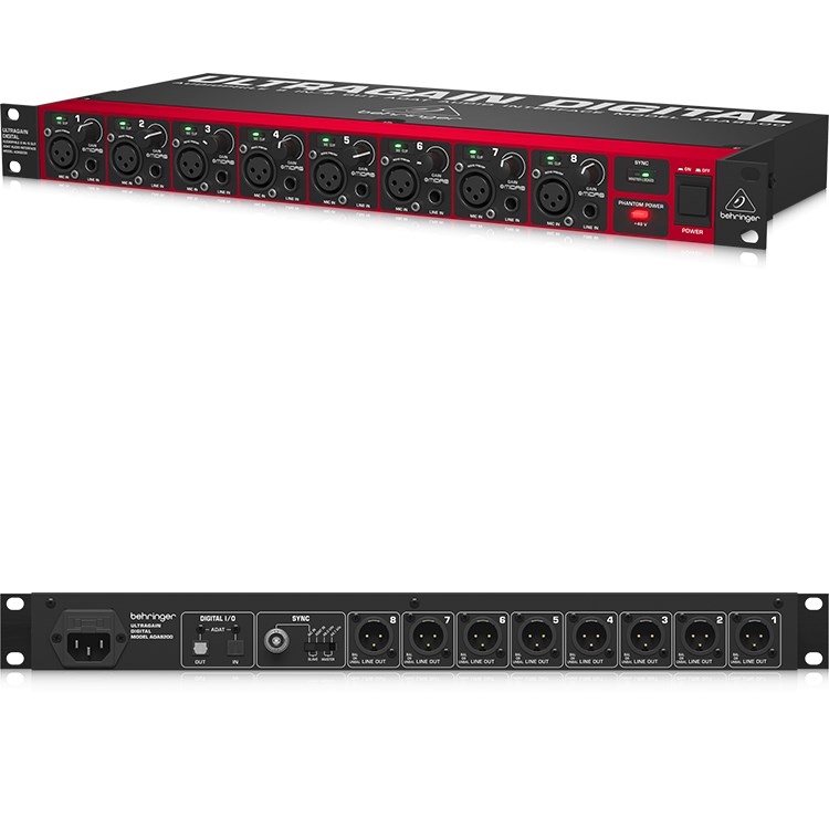 BEHRINGER ADA8200 專業新款錄音介面麥克風前級放大器/內建MIDAS MIC Pre/原廠公司貨