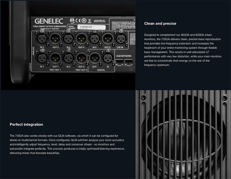 GENELEC 7350APM 主動式重低音錄音監聽喇叭(支)-黑色8吋/原廠公司貨