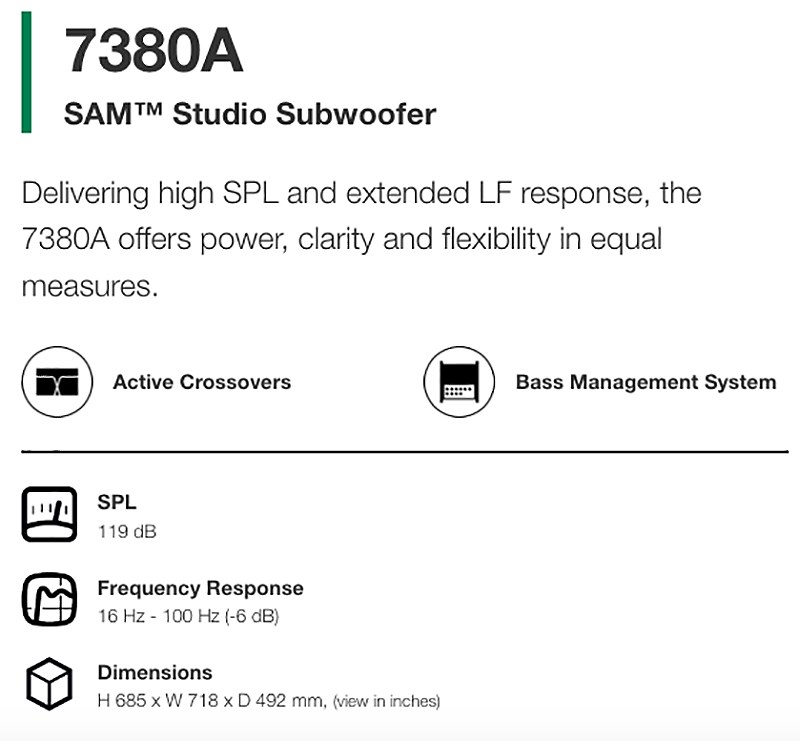 GENELEC 7380AP 主動式重低音錄音監聽喇叭(支)-黑色15吋/原廠公司貨