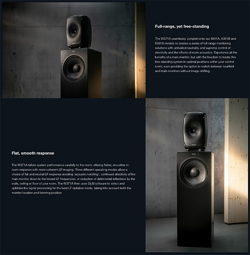 GENELEC W371A 主動式重低音錄音監聽喇叭(支)-三色任選/14吋+12吋/總功率800W/原廠公司貨