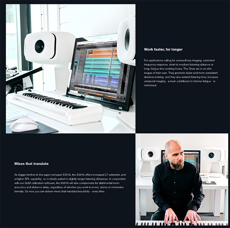 GENELEC 8341A 同軸三分頻智能監聽喇叭(一對)-四色任選/6.6吋主動式單體/原廠公司貨