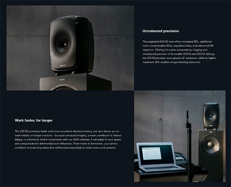 GENELEC 8351B 同軸三分頻智能監聽喇叭(一對)-三色任選/8吋主動式單體/原廠公司貨