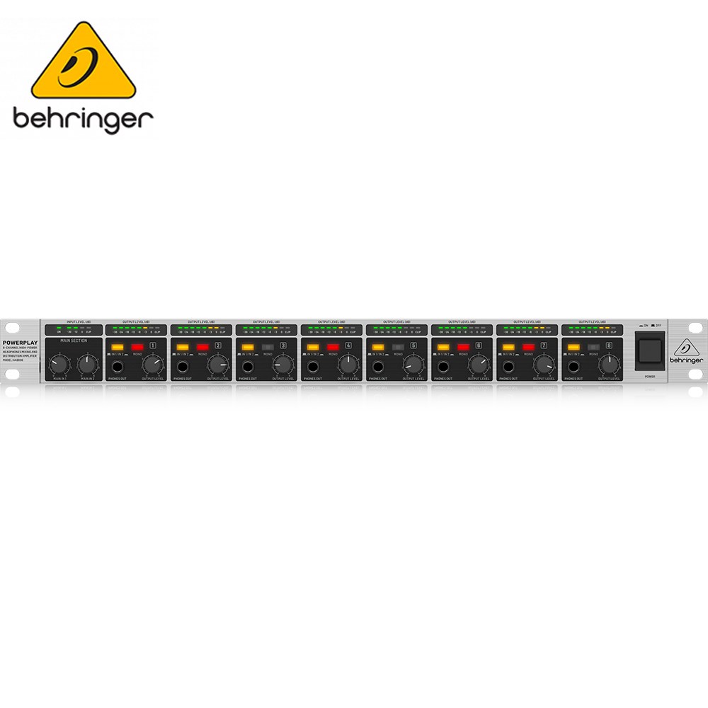 BEHRINGER HA8000 V2 專業8孔耳機混音分配器/輸入8IN輸出16OUT/原廠公司貨