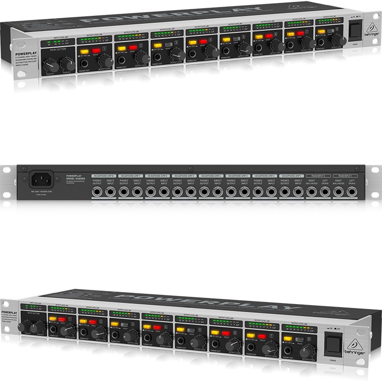 BEHRINGER HA8000 V2 專業8孔耳機混音分配器/輸入8IN輸出16OUT/原廠公司貨