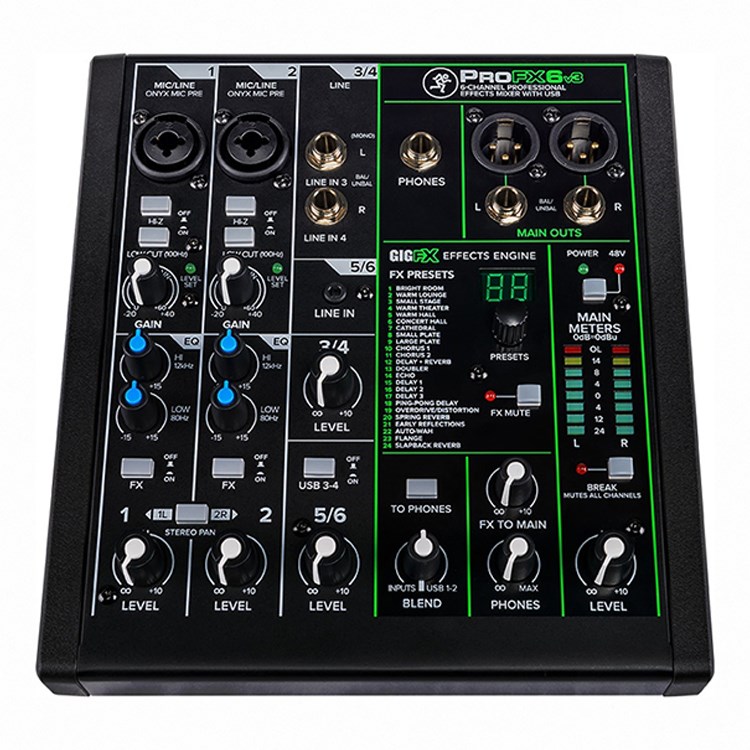 Mackie ProFX6v3 專業類比混音機-GigFX效果引擎/原廠公司貨