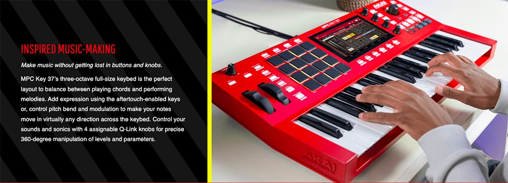 AKAI MPCKEY 37 主控鍵盤-USB MIDI控制器/鍵盤合成器音樂工作站/原廠公司貨