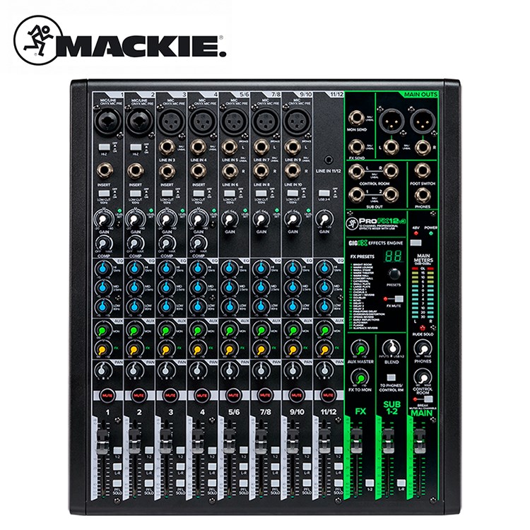 Mackie ProFX12v3 專業類比混音機-GigFX效果引擎/原廠公司貨