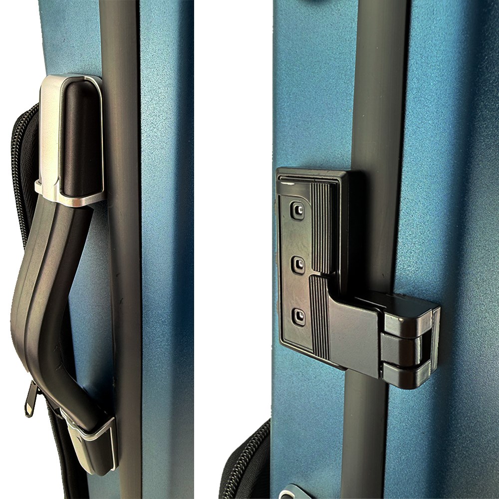 JYC Music 嚴選JV-6001磨砂系列小提琴四方盒-磨砂藏青/具備軟墊懸掛系統/具備溼度計/原廠公司貨