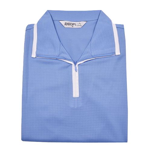 瑞多仕 DB8346 女款COOLMAX 女拉鍊POLO 永恆藍/雪白色