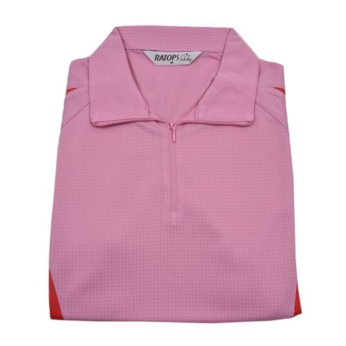 瑞多仕 DB8348 女款COOLMAX 女袖配POLO 淺粉紅/莓紅/雪白色