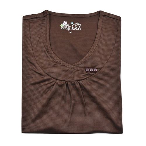 瑞多仕 DB8464 女款COOLMAX 女雙層領小釦 菸葉褐色