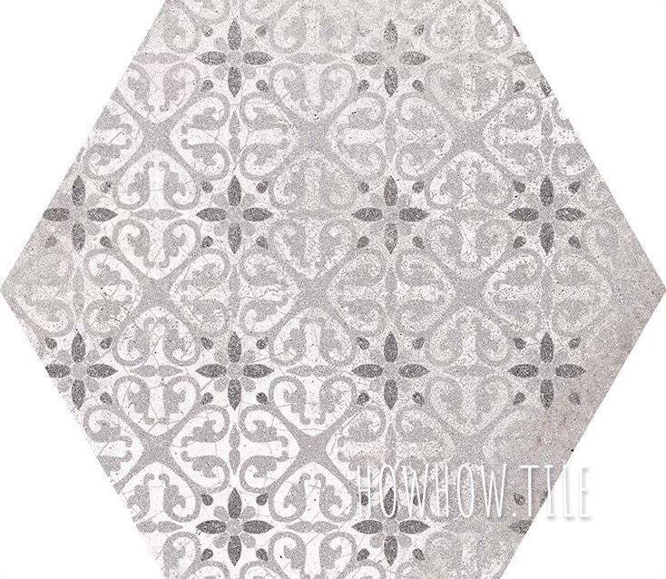 西班牙進口 梵蒂岡刷色素花六角磚（22.5*25.9cm)JU196