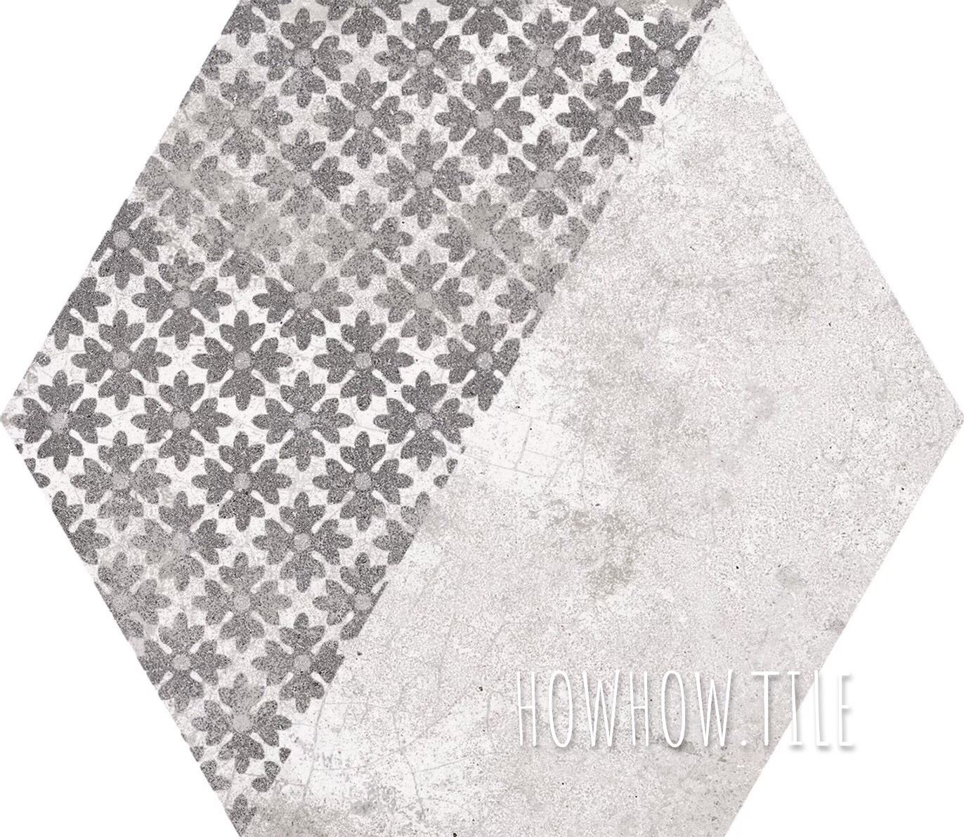 西班牙進口 梵蒂岡刷色素花六角磚（22.5*25.9cm)JU196