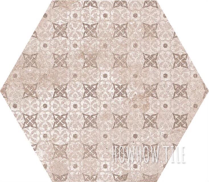 西班牙進口 梵蒂岡刷色素花六角磚（22.5*25.9cm)JU196