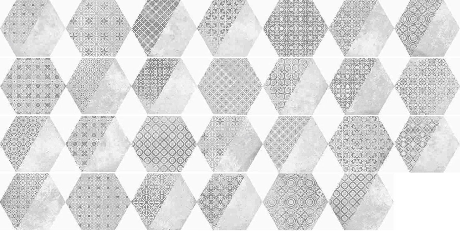 西班牙進口 梵蒂岡刷色素花六角磚（22.5*25.9cm)JU196