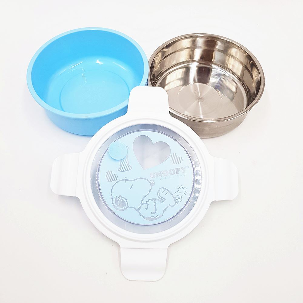 Snoopy  史努比  SP1615    304不銹鋼密封便當盒(丸 ) 4712977466159 -1藍色 . -2 黃色