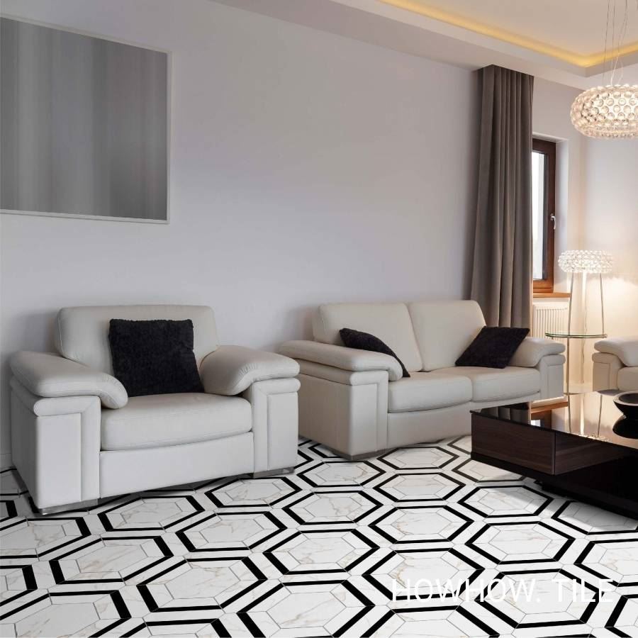 西班牙進口 雪山銀狐六角素花磚（22.5*25.9cm)*JY196.212