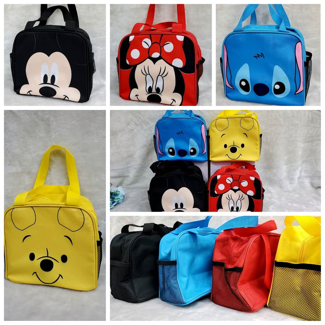 Disney 迪士尼 系列 ~ Mickey Mouse 米奇. MINNIE米妮 .維尼. 史迪奇大臉 午餐袋 .手提袋 .便當袋 4款 4721005010417    