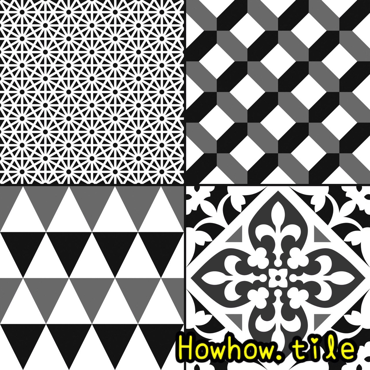 國產黑色調花磚（30*30cm）