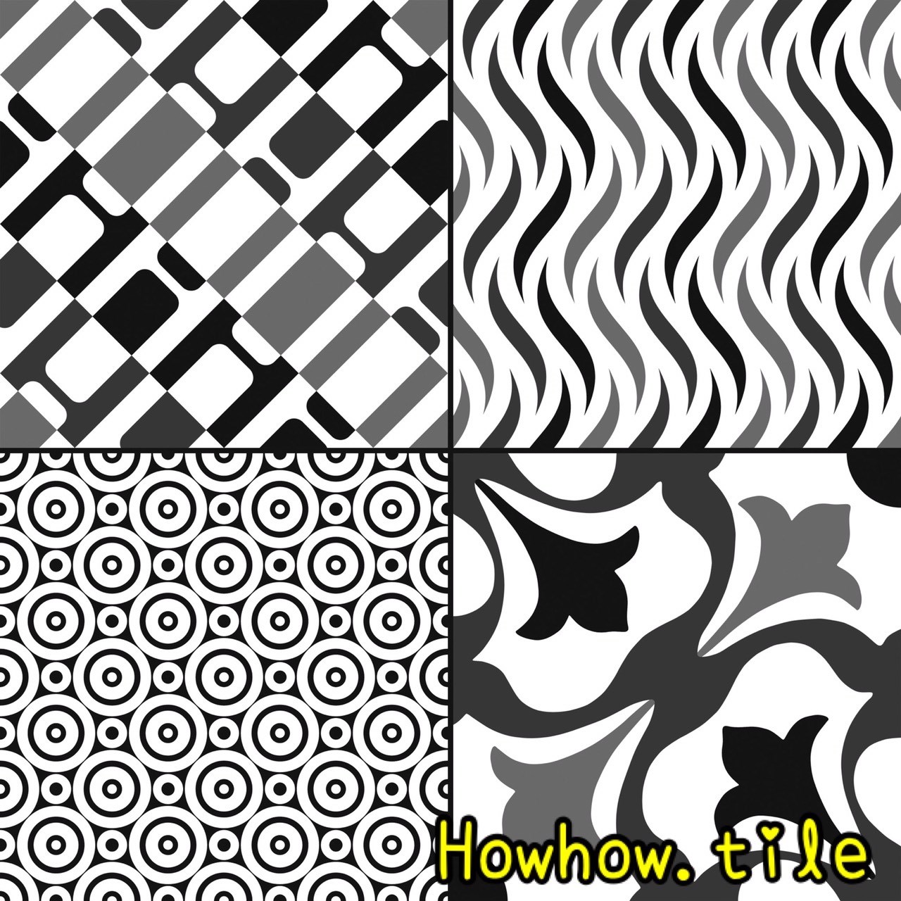 國產黑色調花磚（30*30cm）