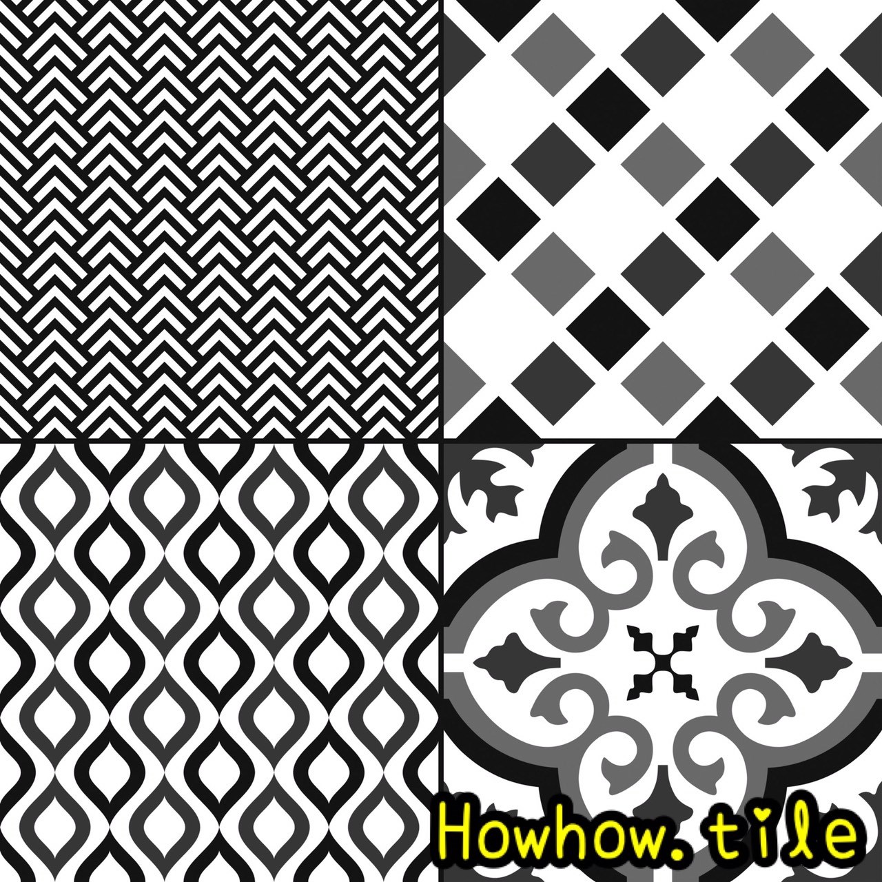 國產黑色調花磚（30*30cm）