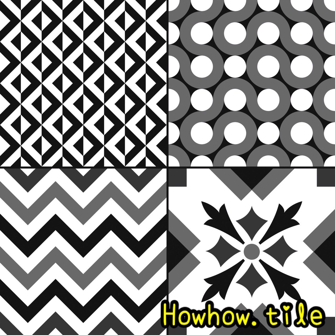 國產黑色調花磚（30*30cm）