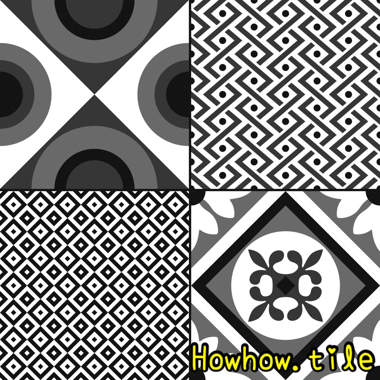 國產黑色調花磚（30*30cm）