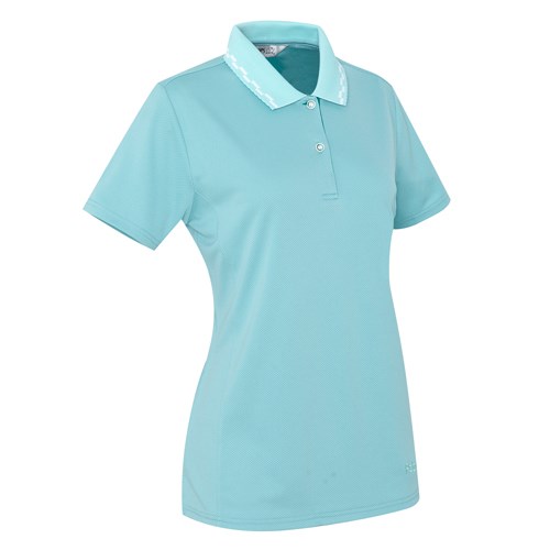 瑞多仕 DB8987 Coolmax 女素色排汗POLO(門襟配色) 淺湖綠色/綠色  戶外休閒            