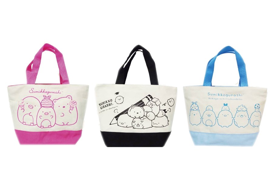 Sumikko  Gurashi 角落生物-小夥伴  拉鍊款帆布午餐袋 .手提袋 .便當袋3款  粉色/黑色/藍色  4713077267998