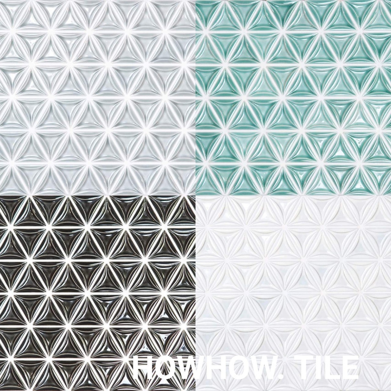 馬賽克--三角圓釉白/青/灰/黑