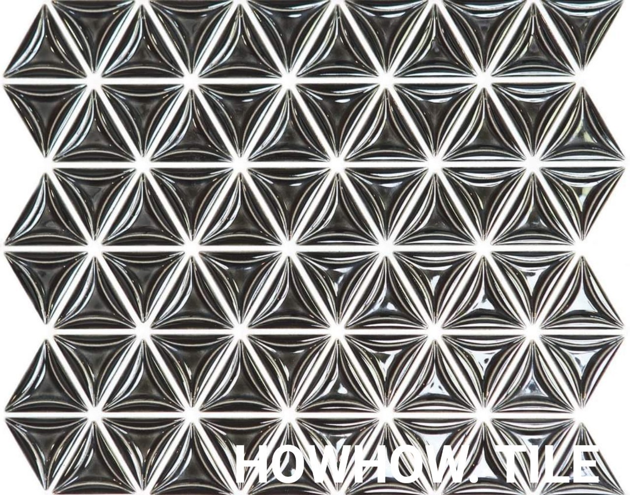 馬賽克--三角圓釉白/青/灰/黑