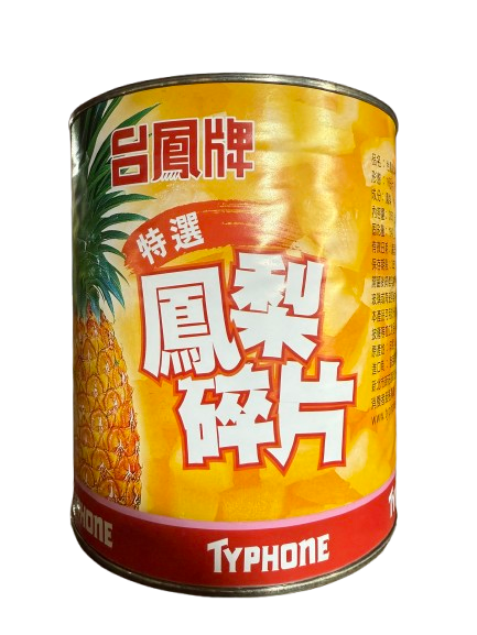 台鳳鳳梨扇型片(鳳梨片)，透明罐身露出金黃色鳳梨片，標示內容量3.035 kg，台南高雄屏東快速配送