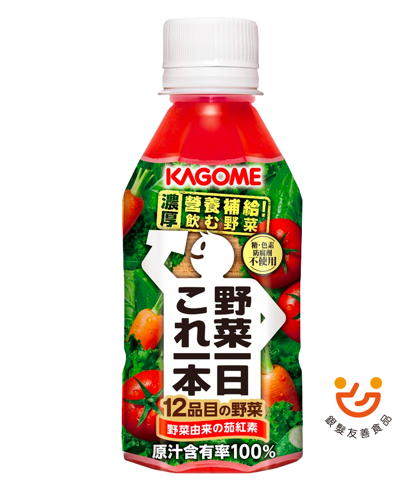 可果美野菜一日100% 綜合蔬果汁 280 ml 瓶裝，台南高雄屏東快速配送