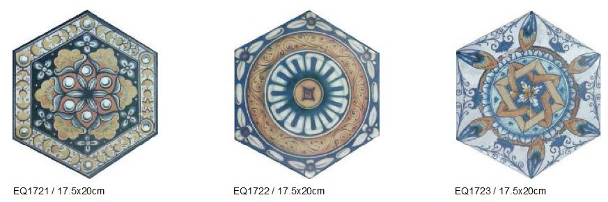 西班牙進口EQUIPE六角素花磚（17.5*20cm)DC