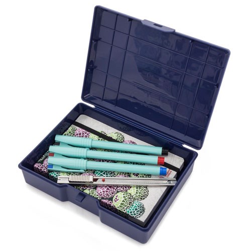 日本製  SANADA  A-9846 收納盒-貨櫃   深藍 M    4973430022064