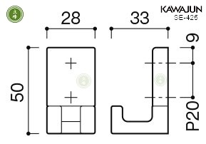 KAWAJUN-SE-425 〈白色〉雙勾式掛勾