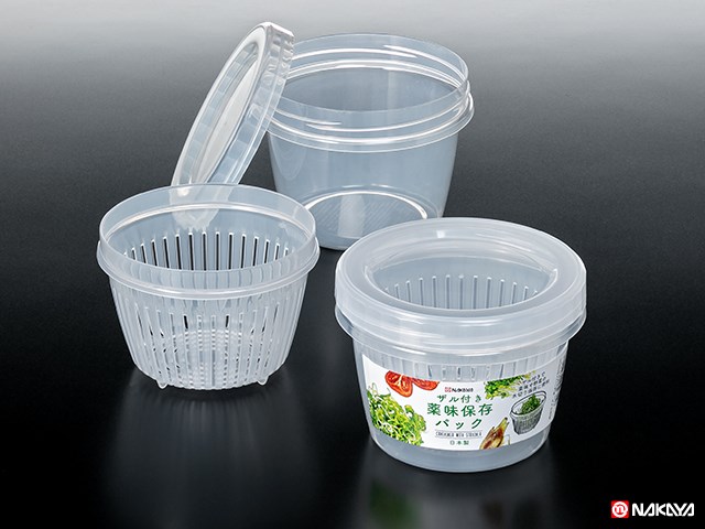 日本製 NAKAYA   K340 葱蒜薑瀝網保鮮盒-0.5L   4955959134008