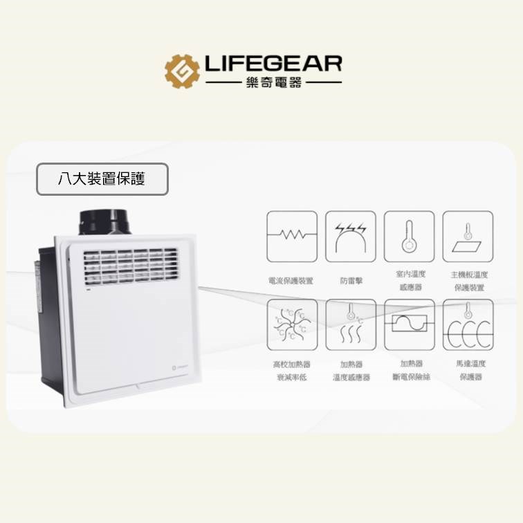 【宇豐國際】樂奇BD-125W1 / BD-125W2 線控 小太陽浴室暖風機 乾燥機 浴室 暖風機