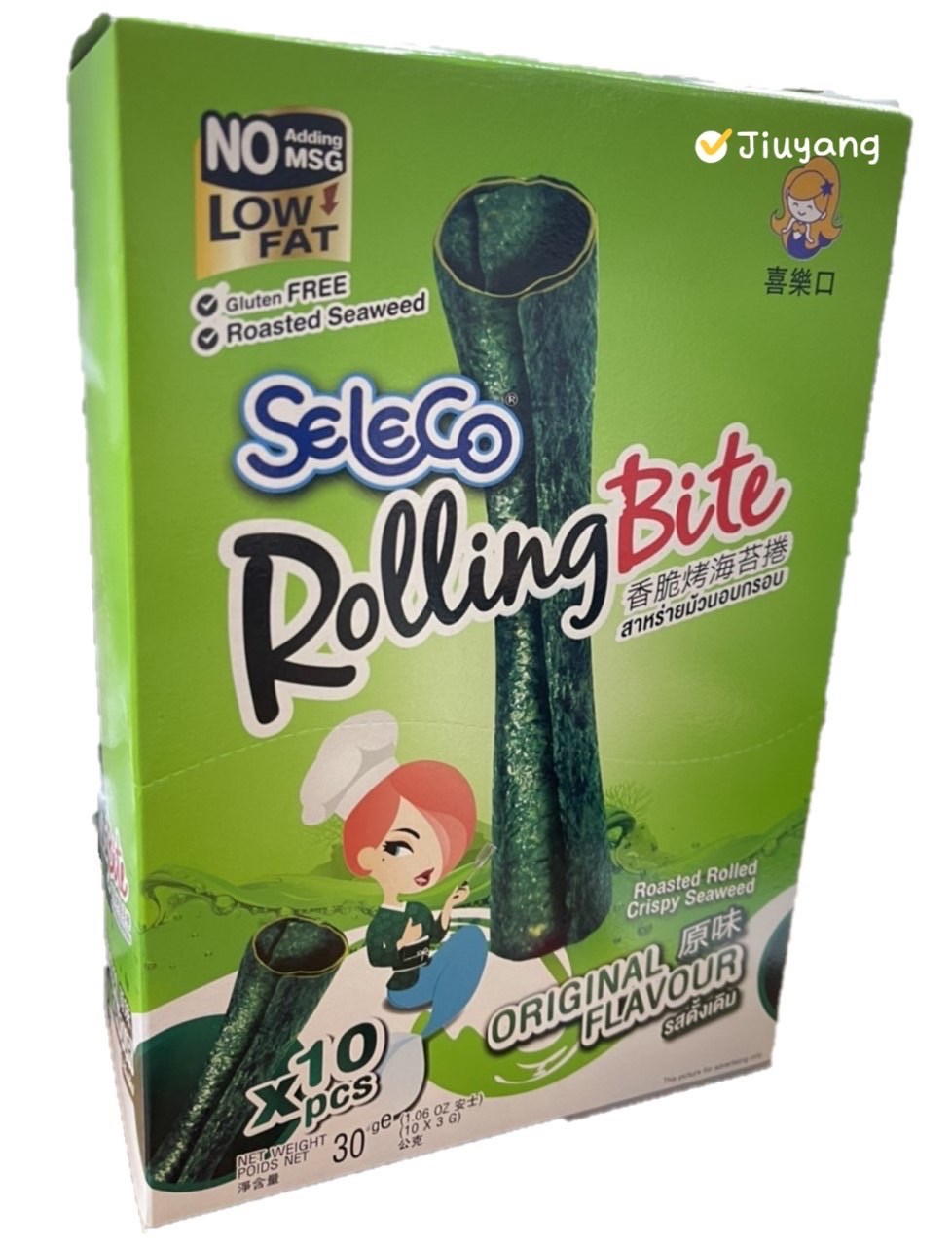 喜樂口-香脆烤海苔卷(原味)(3g*10入/盒)