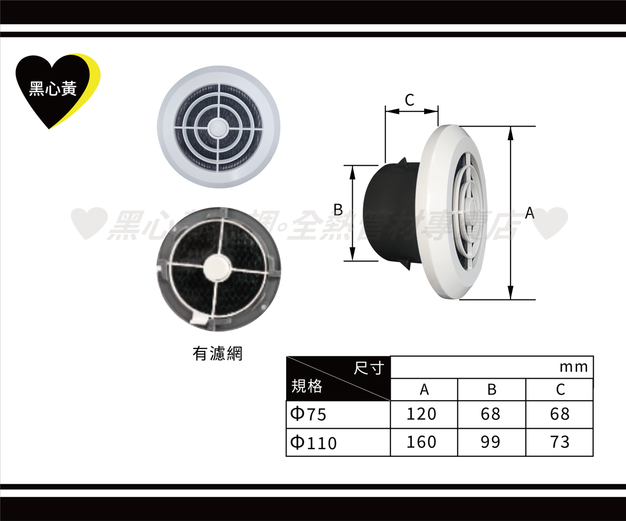 O型出風口\3"/4"