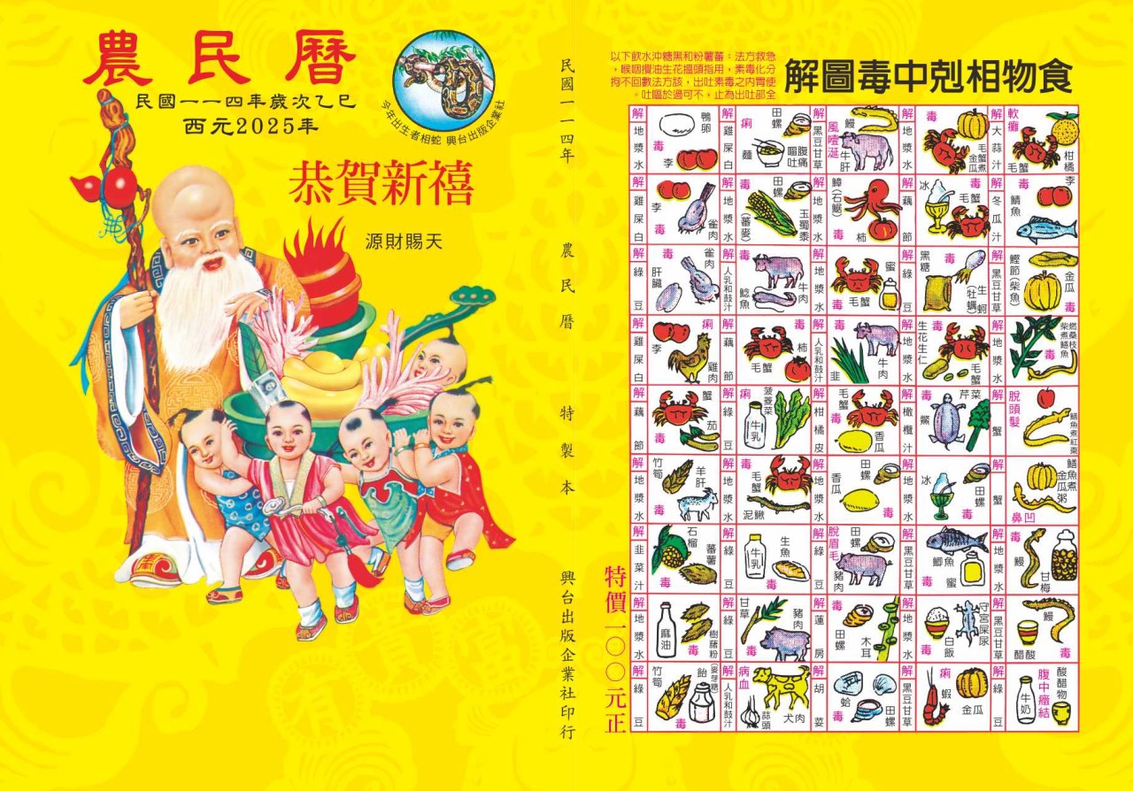 114蛇年農民曆-五童子